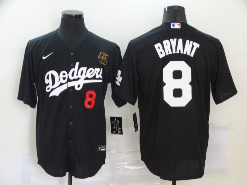 Men's Los Angeles Dodgers #8 Kobe Bryant Black NBA 2020 KB Patch Cool Base Stitched Jersey Men's Los Angeles Dodgers #8 Kobe Bryant Black NBA 2020 KB Patch Cool Base Stitched Jersey